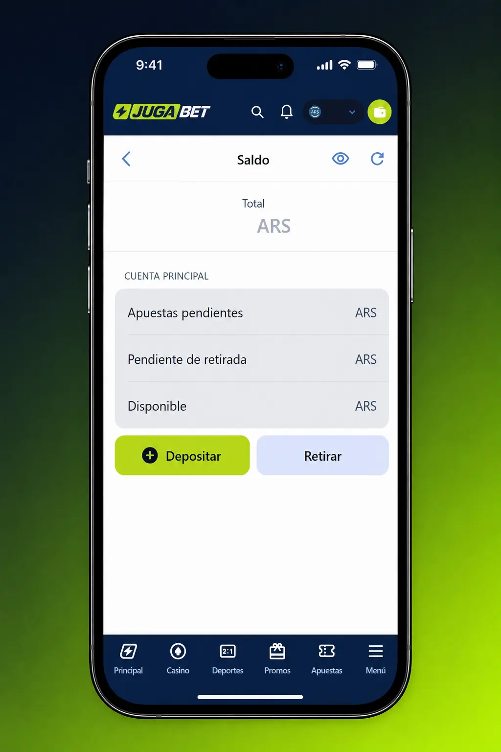Pasos para activar el código promocional en la app de Jugabet desde tu celular Android o iOS