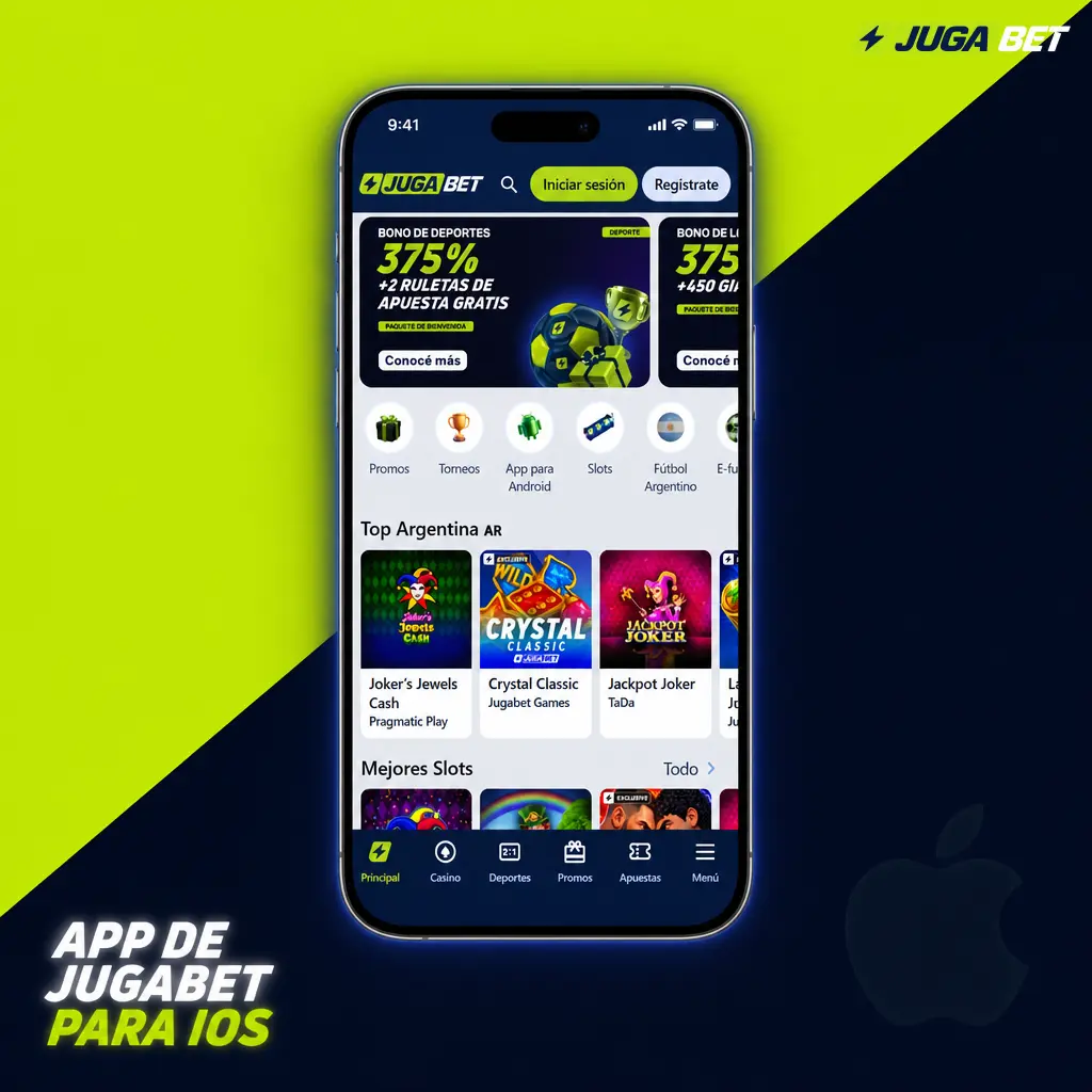 Acceso directo de Jugabet en iOS: instalación desde Safari en la pantalla de inicio del iPhone.