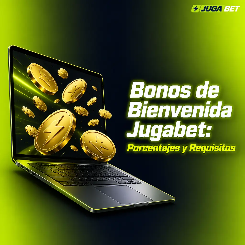 Bonos de bienvenida Jugabet para deportes y casino: porcentajes, montos máximos, rollover y depósito mínimo requerido.