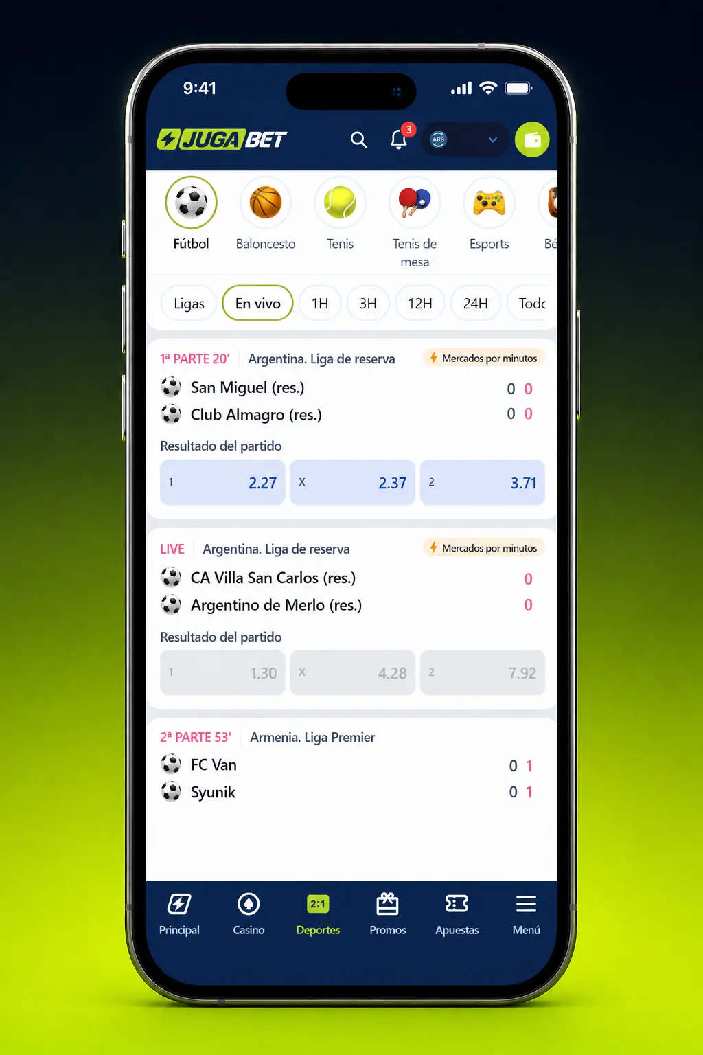 Guía paso a paso para registrarte, depositar y apostar al tenis en Jugabet desde la web o la app.