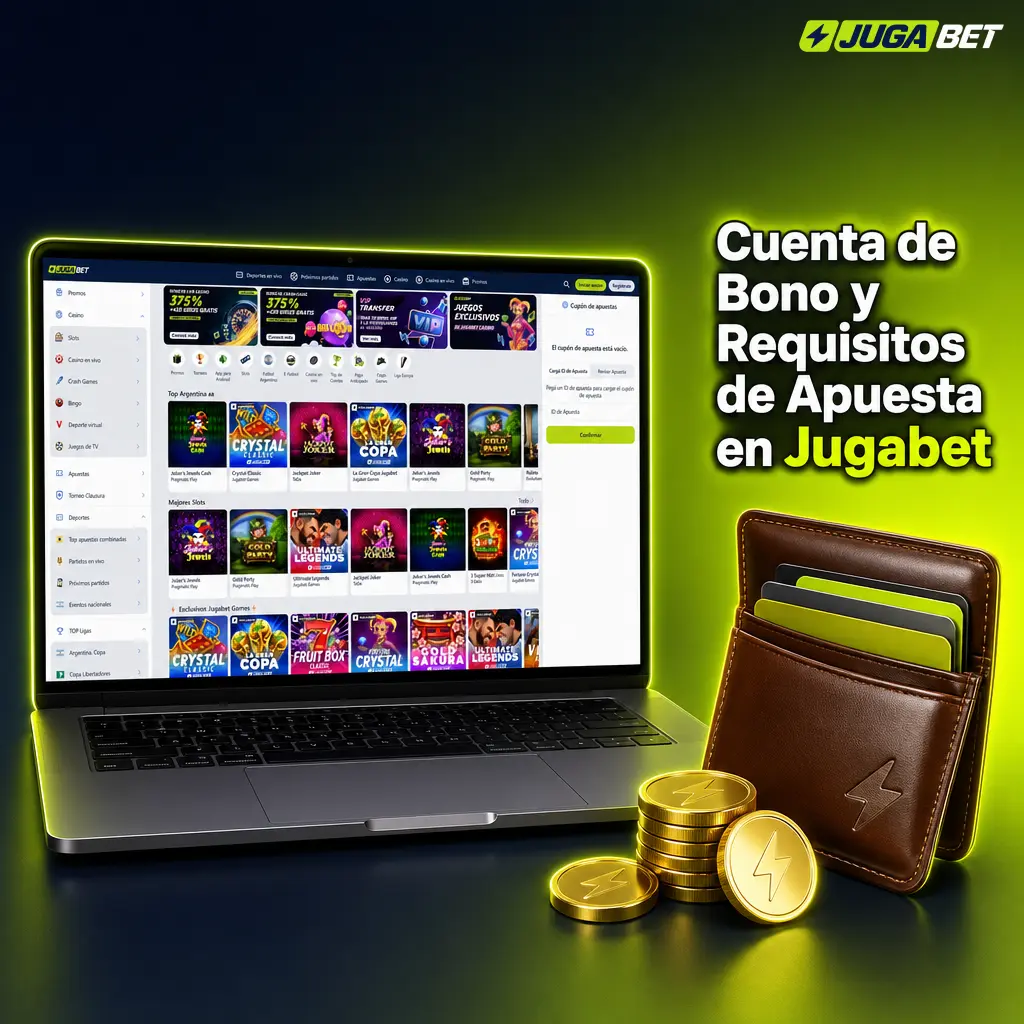 Cuenta de bono en Jugabet: saldo separado, rollover x30 deportes y x35 casino antes de retirar