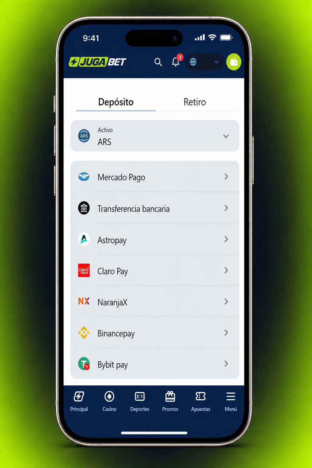 Guía rápida para apostar al fútbol en Jugabet: registrate, cargá saldo y elegí tus cuotas en pocos pasos.
