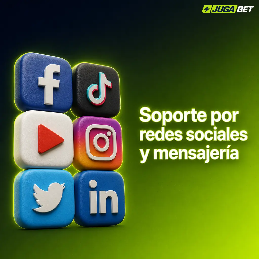 Soporte de Jugabet vía WhatsApp, Telegram, Facebook Messenger y Twitter para consultas generales sobre el sitio